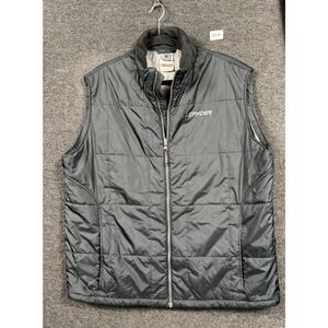 Spyder Vest Mens Size XXL Gray Full Zip Puffer Logo Lightweight Sleeveless